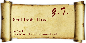 Greilach Tina névjegykártya